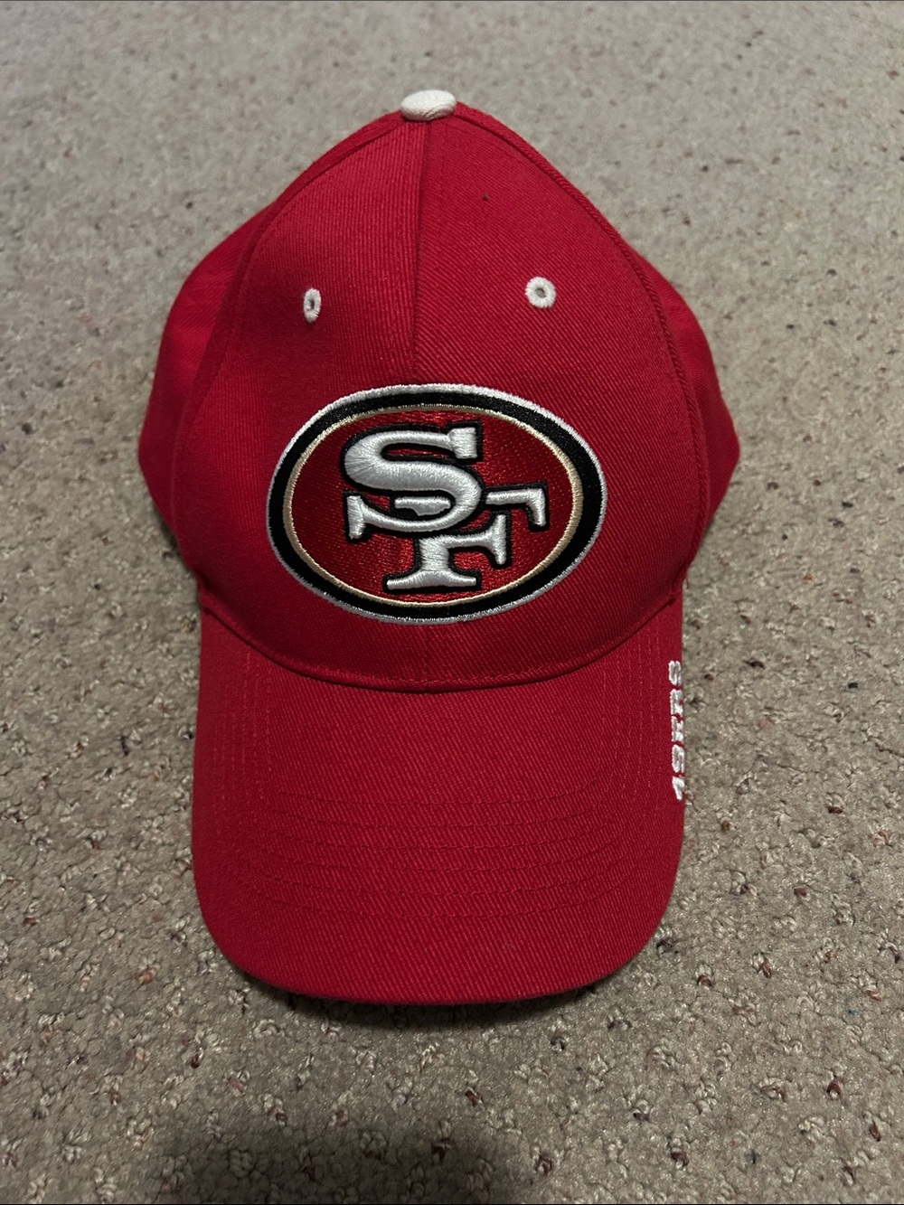 NFL San Francisco 49ers Red Baseball Cap with White and Black Logo